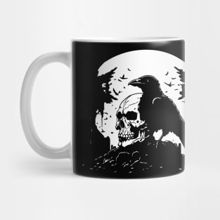 crow and skull design Mug